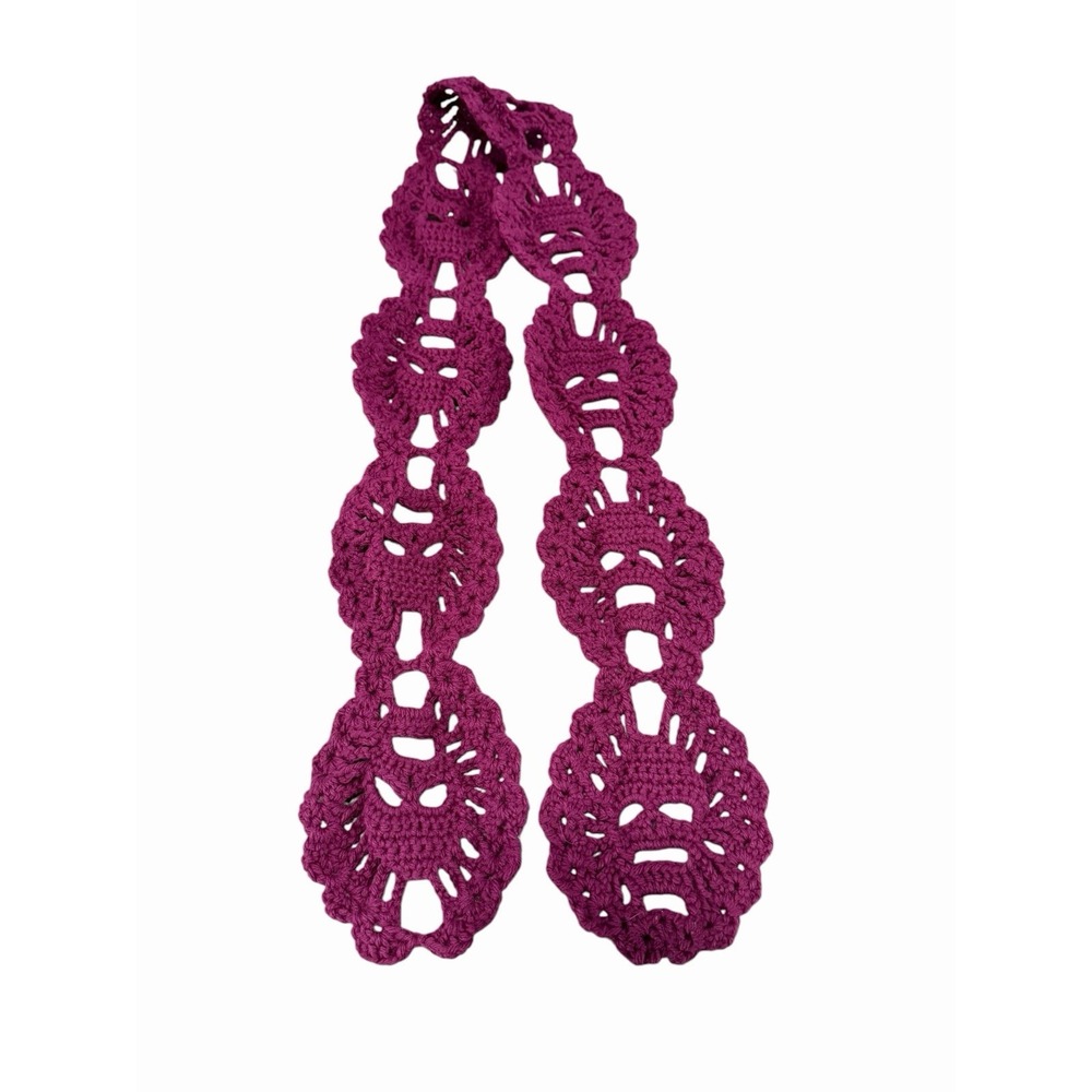 Handmade Crocheted Skull Scarf womens or girls length 48 inches